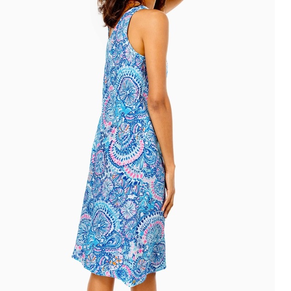 Lilly Pulitzer Florin Sleeveless Linen Dress Blue Size Medium - Picture 2 of 9